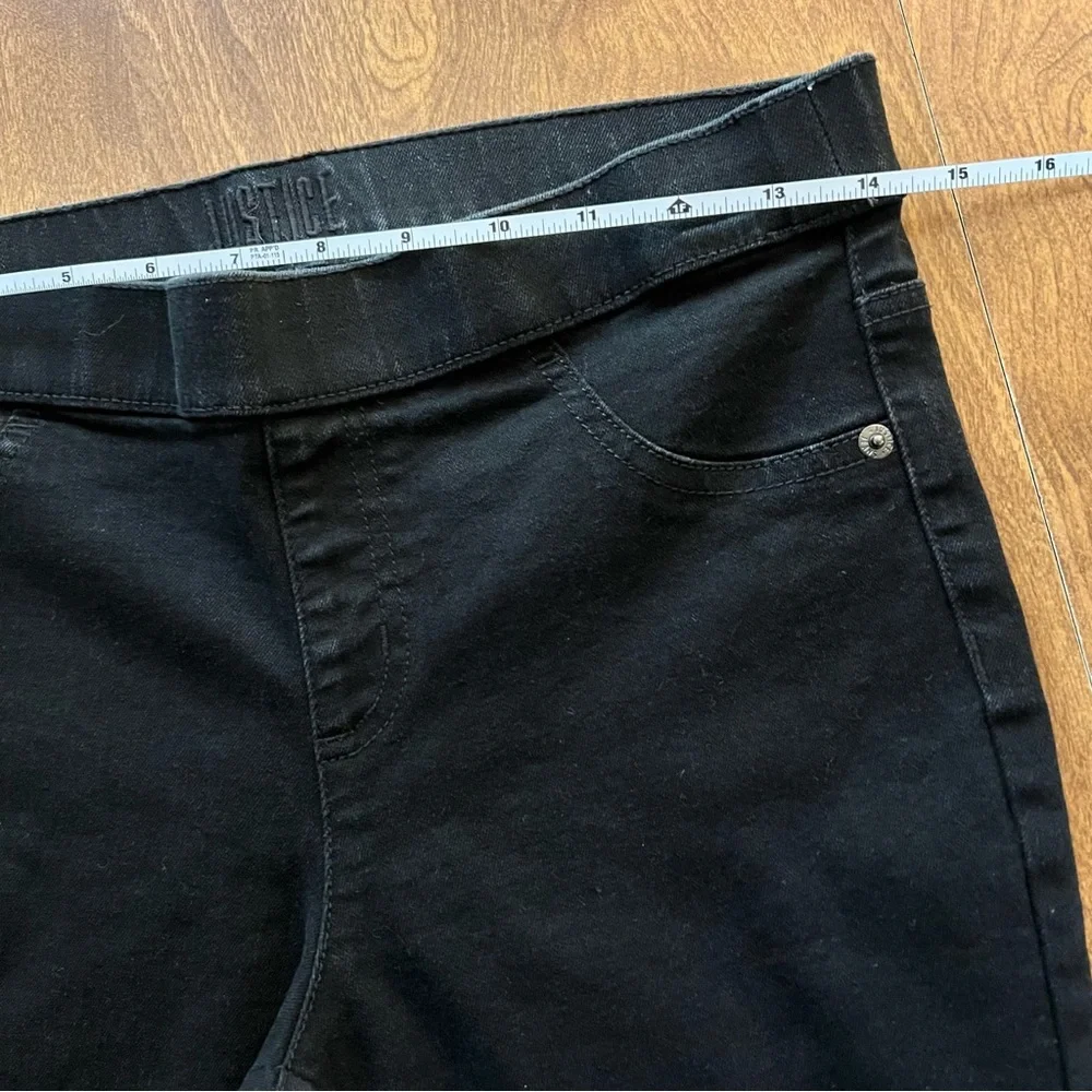 Justice Black Denim PullOn Mid Rise leggings Pants kids size 12 plus